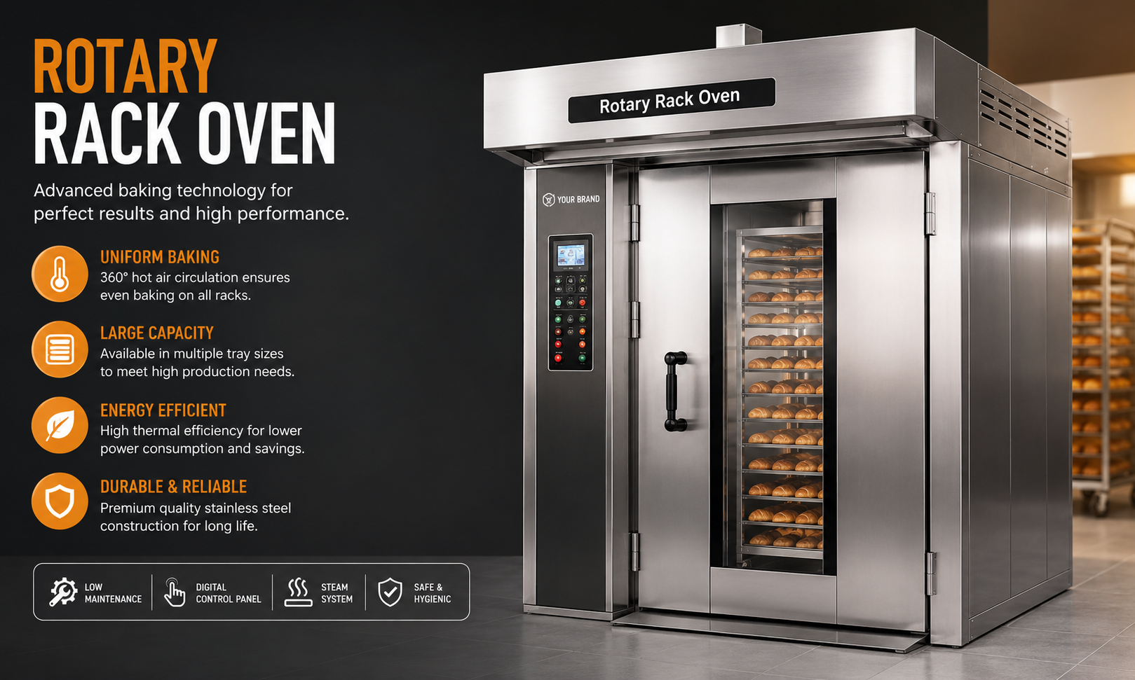 Best Rotary Rack Oven Manufacturer in Delhi for Commercial Bakeries