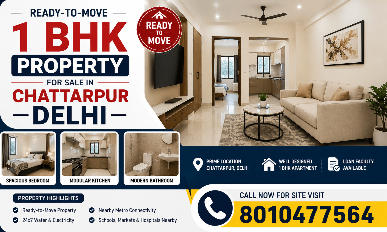 Ready-to-Move 1 BHK Property for Sale in Chattarpur Delhi: Why More Home Buyers Are Choosing This Location