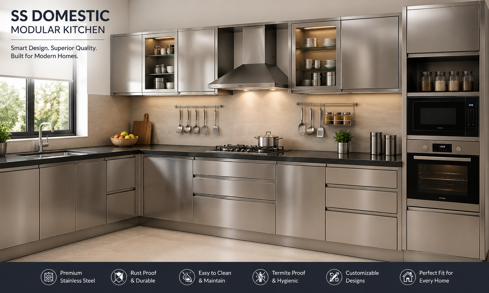SS Domestic Modular Kitchen Buying Guide: Cost, Design, Cabinets & Key Factors