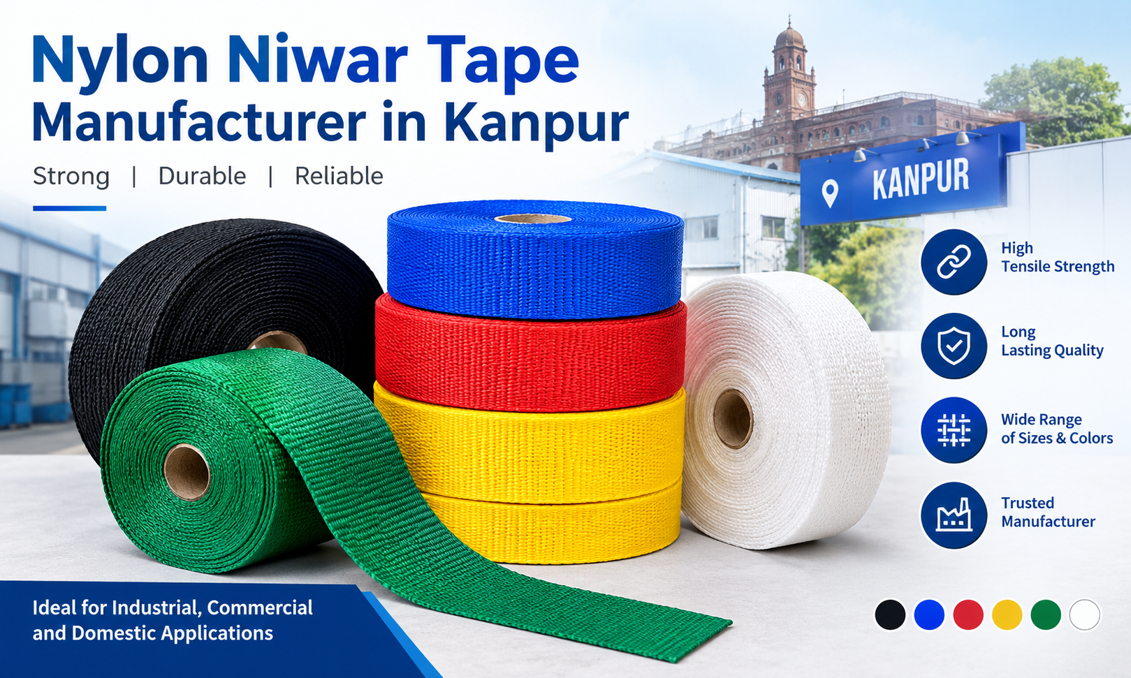 Nylon Niwar Tape Manufacturer in Kanpur for Industrial & Commercial Uses